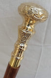 Vintage Brass Handle Victorian Telescope Fold able Wooden Walking Stick Walking Cane Ideal Gift