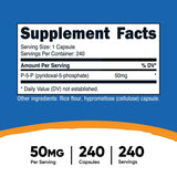 Nutricost P5P Vitamin B6 Supplement 50mg, 240 Capsules (Pyridoxal-5-Phosphate) - Vegetarian Friendly, Non-GMO, Gluten Free