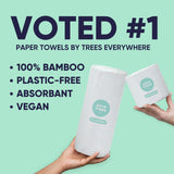 Cloud Paper | Save Trees Co. Bamboo Paper Towels 24pk - 3600 Sheets Unbleached Paper Towels Rolls Ultra Absorbent & Durable Eco-Friendly Paper Towels -FSC-Certified,Chlorine-Free Recycled Paper Towels