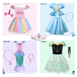 Meland Princess Dress Up for Girls - Dress Up Clothes for Little Girls with Cape, Princess Toys for Girls Age 3,4,5,6 Year Old, Christmas Birthday Gift for Toddler Girls Halloween Role Play