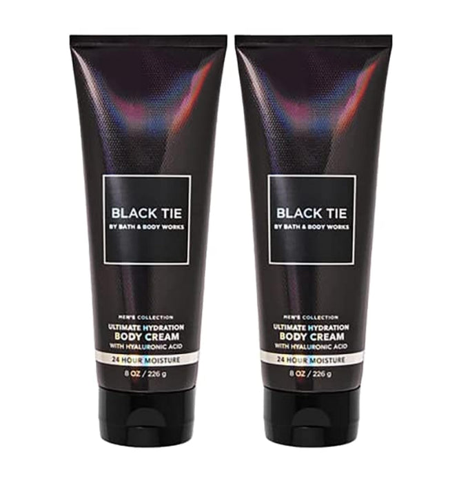 Bath and Body Works Men's Collection Ultimate Hydration Ultra Shea Body Cream 8 Oz 2 Pack (Black Tie)