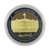 5 Pack Donald Trump Gold Plated Coin, Seal of The President Challenge Coins, Commemorative Gift with Case and Stand