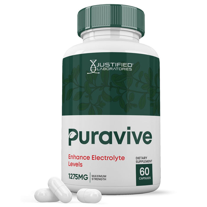 Puravive Advanced Formula 1275MG Pura Vive Pills Supplement Puraviva Proprietary Blend Formulated with Apple Cider Vinegar Extra Virgin Olive Oil Powder Green Tea 60 Capsules