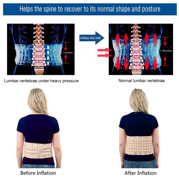 Piolmfp Decompression Back Belt,Spinal Air Traction Belt for Lower Back Pain Relief, Back Support & Lumbar Traction,One Size for 29 inches to 49 inches Waists