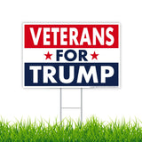 Donald Trump 2024 Yard Sign, Military Veterans For Trump, 18" x 12" Double-Sided Sign, Metal H-Stake Included