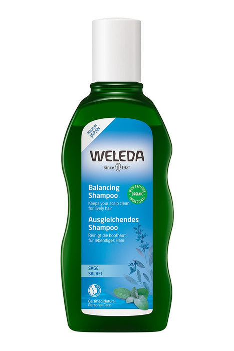 WELEDA Sage Hair Shampoo, 7.8 fl oz (200 ml), Scalp Care, Clear Herb Scent, Naturally Derived Ingredients, Organic