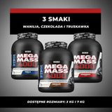 WEIDER Mega Mass 4000 Weight Gainer Shake zum Zunehmen, Vanille, mit Protein, Creapure Kreatin Monohydrat, komplexen Kohlenhydraten, Vitaminen und Mineralstoffen – Muskelaufbau Shake 3kg