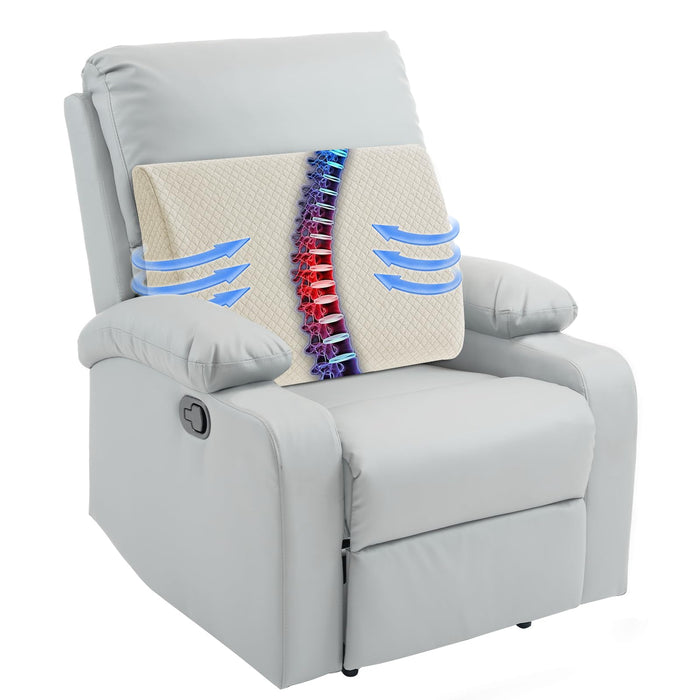 HOMBYS Lumbar Support Pillow for Recliner Chair, Memory Foam Back Support Cushion for Elderly,Extra Large Lumbar Support Pillow with Extension Straps, Thick Backrest for Home Reading