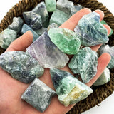 Simurg Raw Fluorite Stone 1lb ''A'' Grade Rainbow Fluorite Rough Crystal - Green Fluorite Rocks for Cabbing, Tumbling, Cutting, Lapidary, Polishing, Reiki Crystal Healing