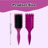 Curl Defining Brush, Curly Hair Brush Curl Brush for Curly Hair, Curl with Prongs Define Styling Brush, Shaping and Defining Curls For Women Men Less Pulling and Curl Separation (Deep Purple)