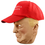 KESOCORAY Donald Trump Mask with Attached Cloth Hat | Premium Latex Face Breathable Fabric | Perfect for Cosplay Parties