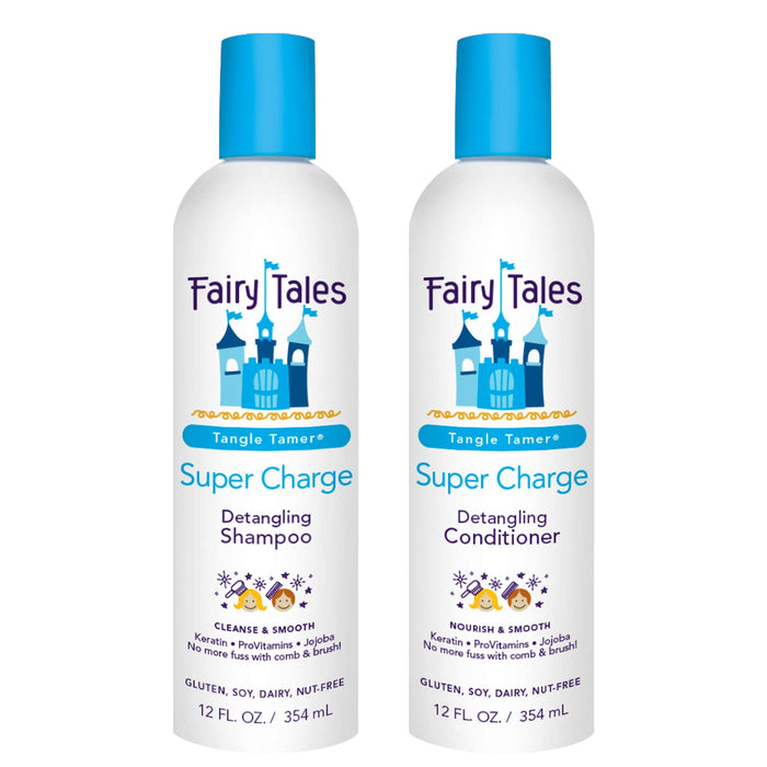 Fairy Tales Tangle Tamer Detangling Shampoo and Conditioner for Kids - Ultra Moisturizing and Anti Frizz Protection - Paraben Free, Sulfate Free - 12 Oz each Bottle - 2 pack