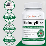 Nutracraft KidneyKind #1 Kidney Support and Detox Supplement | Kidney Cleanse for Bladder & Urinary Health | Buchu, Juniper, Uva Ursi, Cranberry, Nettle Leaf & More | 60 Vege Capsules
