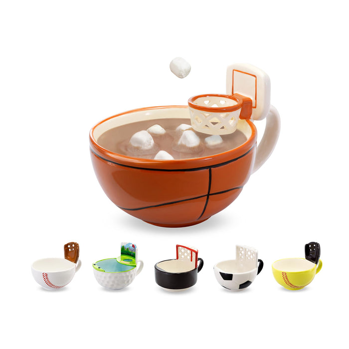 MAX'IS Creations The Mug with a Hoop Basketball Mug Novelty Coffee Mugs Hot Chocolate Mug Coach Sports Basketball Gifts for Boys 8-12 Accessories Stuff, Funny Christmas Gifts for Kids Family, 16oz