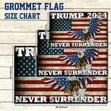 Patriogee Trump 2024 Never Surrender 3x5 Outdoor Double Sided for Flagpole, Trump US American Patriotic Flag, Trump 2024 Flag