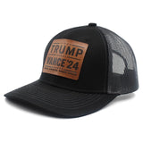 DailyCarry Trump 2024 USA Embroidered Hat Take America Back Hat Donald Trump Hat Black Red Adjustable Baseball Cap (Trump Vance 24 Black Gray)