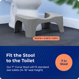 Squatty Potty The Original Bathroom Toilet Stool, Curve Lightweight with Sleek and Modern Design, Gray, 7"