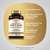 Piping Rock Lions Mane Supplement Capsules | 2100mg | 160 Count | Vegetarian, Non GMO & Gluten Free Extract