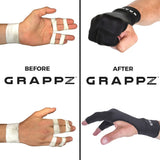 Grappz Multi-use Finger Support Athletic Gloves - Mallet Finger Splint - Hand Brace For Arthritis Pain and Protection- Prevent Unnecessary Injuries - Finger Braces Joint Stabilizer (Black, Unisex, Medium)