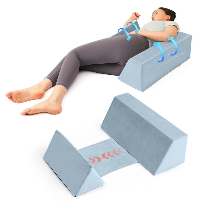 Side Sleeping Positioning Wedge Pillow Belt Connection, Adjustable Limit Width Bed Wedges Body Positioners for Sleep Apnea, Back Support Wedge for Back Pain Relief,Bed Sores,Anti Snoring, Post Surgery