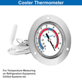 Uharbour Cooler Thermometer Comercial Freezer Thermometer Capillary Design Refrigeration Gauge, Range -40 to 65 ℉ / -40 to 20℃, 2" Dial Stainless Steel Flanged Panel Mount