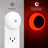 KINUR 6 Pack Red LED Plug into Wall with Dusk to Dawn sensors Plug in Night Lights for Kids Room, Bedroom, Bathroom, Baby Nursery,Stair Lights, Hallway Light