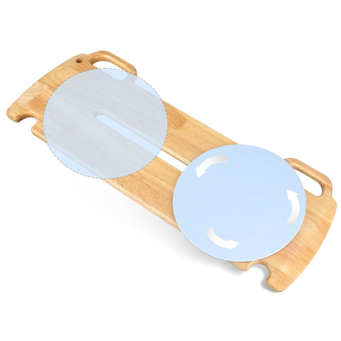 Kapvis Slide Transfer Board with Turntable, Sliding Board for Smooth, Pain-Free Transfers from Wheelchair to Bed, Toilet, Car, with Non-Slip Pads, for Seniors, Disabled, Patients (32.0" x 12" x 0.8")