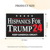 HUIHUANGm Trump-2024 Flag Hispanics-For-Trump Flag 3x5 Ft Flag Outdoor Flag Home Flag Garden Decor Flag With Brass Grommets