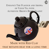 CAULDON CERAMICS Classic Brown Betty Tea Pot | Hand Made 4 Cup Brown Betty Teapot | Made with Traditional Staffordshire Red Clay | Ceramic Teapot for Loose Leaf Tea or Teabags | 36 fl oz