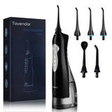 TOVENDOR Electric Water Flosser, Cordless Dental Oral Irrigator - 3 Modes, 5 Tips for Family Hygiene (300ML, Waterproof Waterflosser)