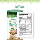 MacroLife Naturals MacroCoco Greens Chocolate Superfood Powder for Kids Raw Fruits Veggies Probiotics & Digestive Enzymes, Immunity Energy, Non-GMO, Vegan, Gluten, Dairy Free - 7oz (32 Servings)