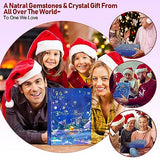 JELMOK Advent Calendar 2024, 24 Days Natural Healing Crystal Gemstones Minerals & Fossils Advent Calendar Crystals Christmas Calendar Enthusiasts Rocks Collection for Xmas Girls Boys Kids Men Women