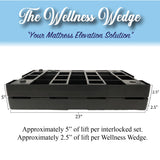 Wellness Wedge The Orthopedic Bed Wedge - Two Pack of Under-Mattress Wedges - Affordable Adjustable Base Alternative - 5 Inch Lift - Naturally Reduces Acid Reflux
