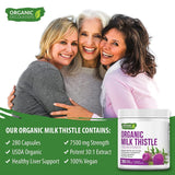 Organic Discounters Milk Thistle Capsules, 280 Count, 7500 mg Strength, Potent 30:1 Extract, USDA Certified Organic, Rich in Silymarin Flavonoids, Vegan, Non-GMO and All-Natural