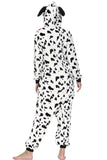 Clarisbelle Women Party Wear Halloween Adult Dalmatian Animal Onesies Sleepwear Zipper Flannel Plush Pajamas XL