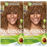 Garnier Hair Color Nutrisse Nourishing Creme, 73 Dark Golden Blonde (Honey Dip) Permanent Hair Dye, 2 Count (Packaging May Vary)