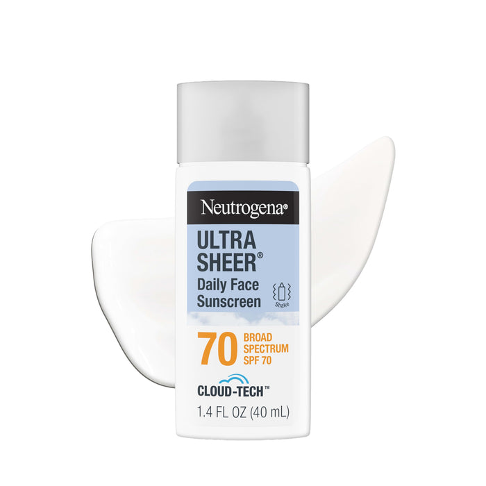 Neutrogena Ultra Sheer Daily Face Sunscreen SPF 70 with BEMT,  1.4 Fl. Oz