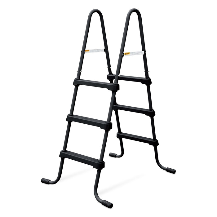Funsicle SureStep 3 Step Lightweight Steel Outdoor Above Ground Swimming Pool Ladder with Non Slip Feet for Outdoor Use, Black