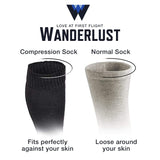 Wanderlust Air Travel Compression Socks, L-XL: Men 8.5-12 / Women 9.5-12