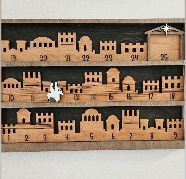 Nativity Advent Calendar, Wooden Advent Calendar, Christmas Vacation Advent Calendar 2024, 2024 Advent Calendar, Jesus Countdown, Religious Holiday Sign, Christ Centered Christmas (1)