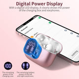 Wireless Earbuds Bluetooth 5.3 Headphones Bass Stereo Ear Buds with Noise Cancelling Mic LED Display in Ear Earphones IP7 Waterproof 36H Playtime for Laptop Pad Phones Sports Workout Rose Gold