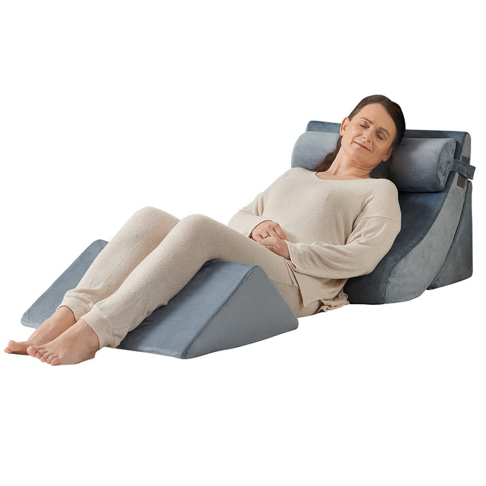 Axelrod Orthopedic Bed Wedge Pillow Set, Post Surgery Foam for Back, Neck and Leg Pain Relief Comfortable & Adjustable Ortho Pillows- Anti Snoring, Heartburn, Acid Reflux & GERD Sleeping Navy