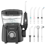 Sawgmore FC166 Water Flosser for Teeth/Braces, 600ml Large Capacity, 10 Adjustable Pressures,8 Home Nozzles Professional Oral Irrigator for Teeth Clean(Black)