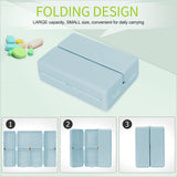 FYY Daily Pill Organizer,2 Pcs 7 Compartments Portable Pill Case Travel Pill Organizer,[Folding Design] Pill Box for Purse Pocket to Hold Vitamins,Cod Liver Oil,Supplements and Medication-Blue
