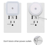 JNSupplier 2 Pack 0.5W Plug-in Auto Sensor Control LED Night Light Lamp for Bedroom Hallway Bath (Square)