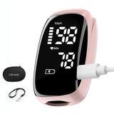 Pulse Oximeter, Blood Oximeter, Fingertip Pulse Oximeter, Rechargeable Pulse Oximeter, Accurate Rapid Blood Oximeter SpO2 Readings Outdoor Sports Home Use (Pink)