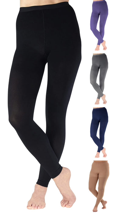 Graduated Compression Stockings Leggings with Control Top - Firm support 20-30mmHg Absolute Support, XXL, Black