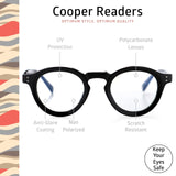 OPTIMUM OPTICAL Readers Glasses Spring-Mounted Hinges Scratch-Resistant Lenses Round Frame Reading Glasses For Men and Women - (Cooper, 1.5 x)