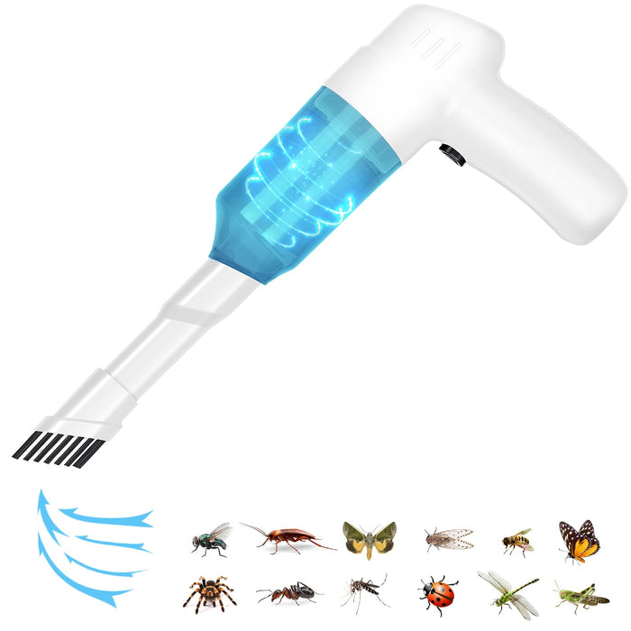 Vacuum Bug Catcher Spider and Inspect Traps Catcher with USB Rechargeable Battery Bug Pest Control, Inspections and Handheld Bug Catcher with Brush Head for Stink Bug (White)