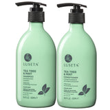 Luseta Tea Tree Mint Shampoo and Conditioner Set Cleansing and Soothing for All Hair Types Moisturize Hair Scalp Reduce dandruff Eliminates tangles Sulfate Free